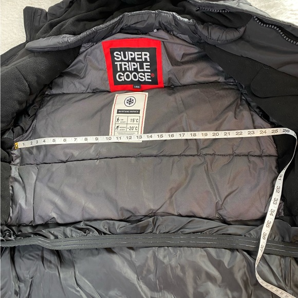 Super Triple Goose Men's Ski Parka Faux Down-Fill Jacket, Black, Size L - Picture 10 of 16